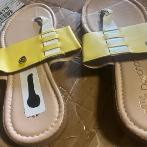 Yellow and Beige Sandals